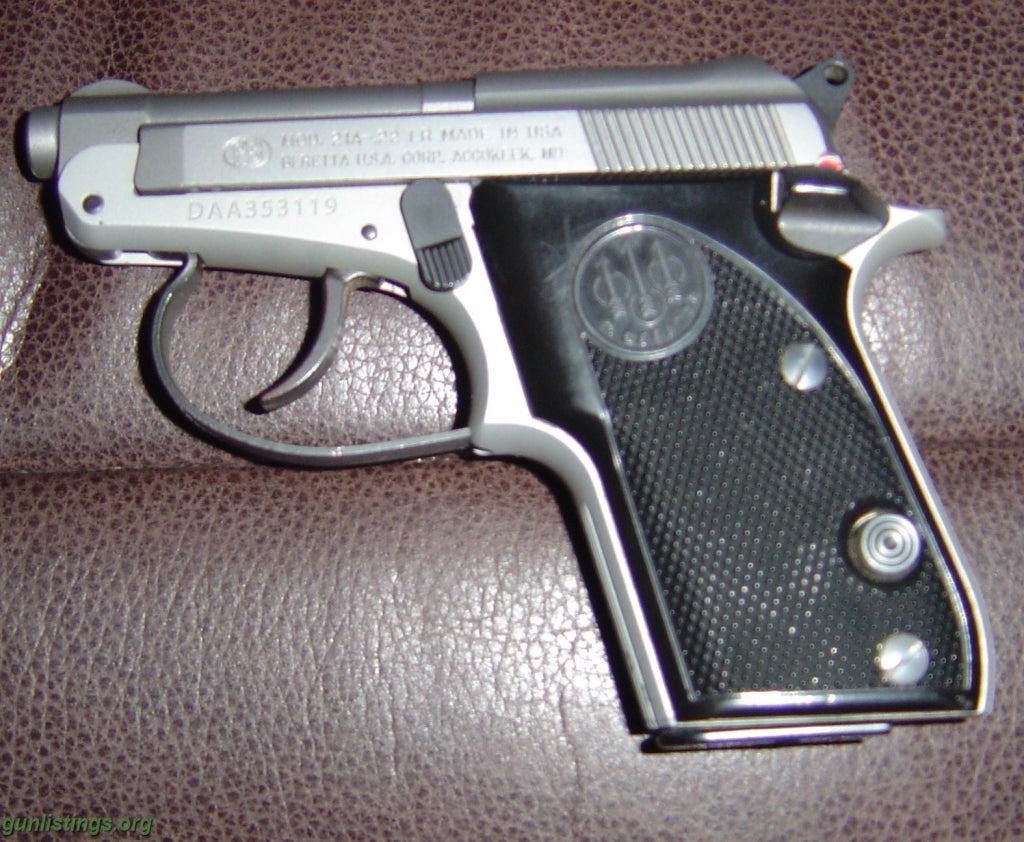 Pistols Beretta Model 21A Bobcat Stainless .22 Like New !!!