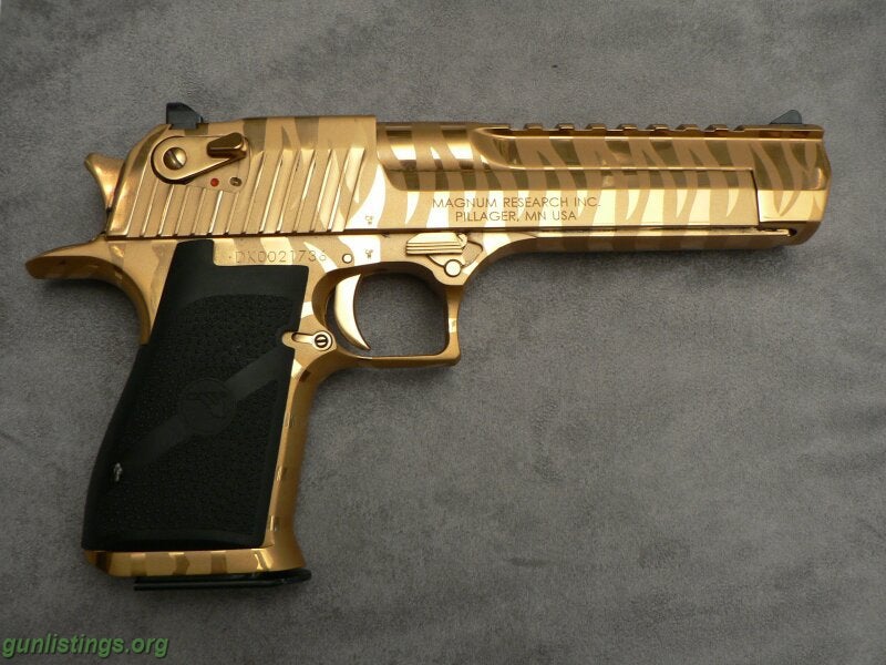 Pistols Desert Eagle 50AE Gold With Tiger Stripe USED