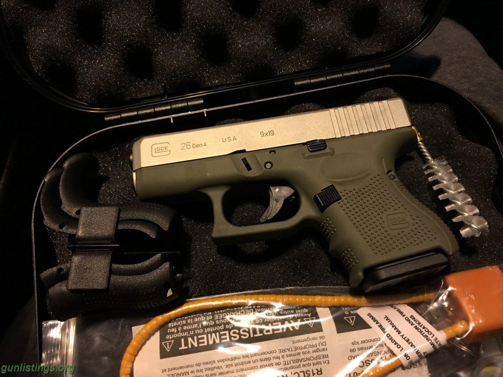 Pistols Glock 26 Gen 4 (cerakote Green/titanium)