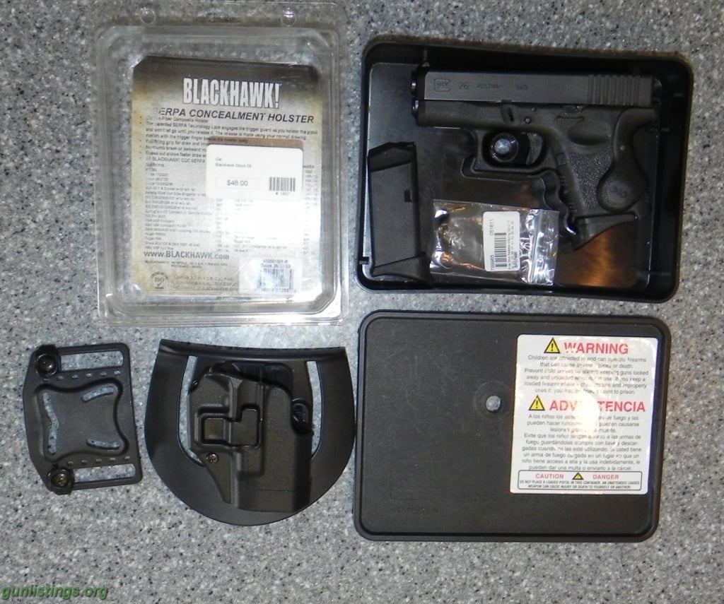 Pistols Glock 26 W/crimson Trace Laser Sights