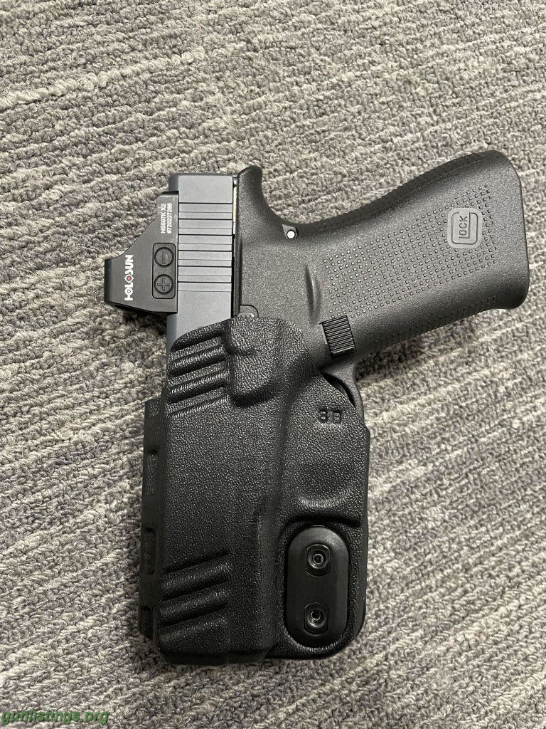 Pistols Glock 43x Custom Slide Cut And Cerakote W/ Holso