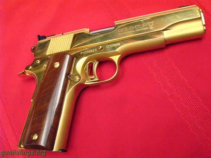 Pistols Gold Colt National Match 45 ACP Made Of Gold