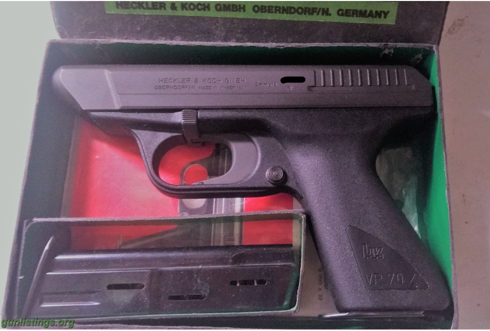 Pistols Heckler & Koch Model VP70Z 9MM Black