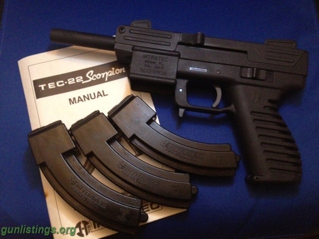 Pistols Intratec Tec-22 Scorpion 3 30 Round Magazines