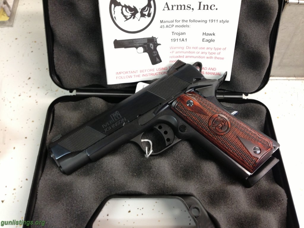 Pistols IVER JOHNSON 1911A1 HAWK .45ACP 4.25