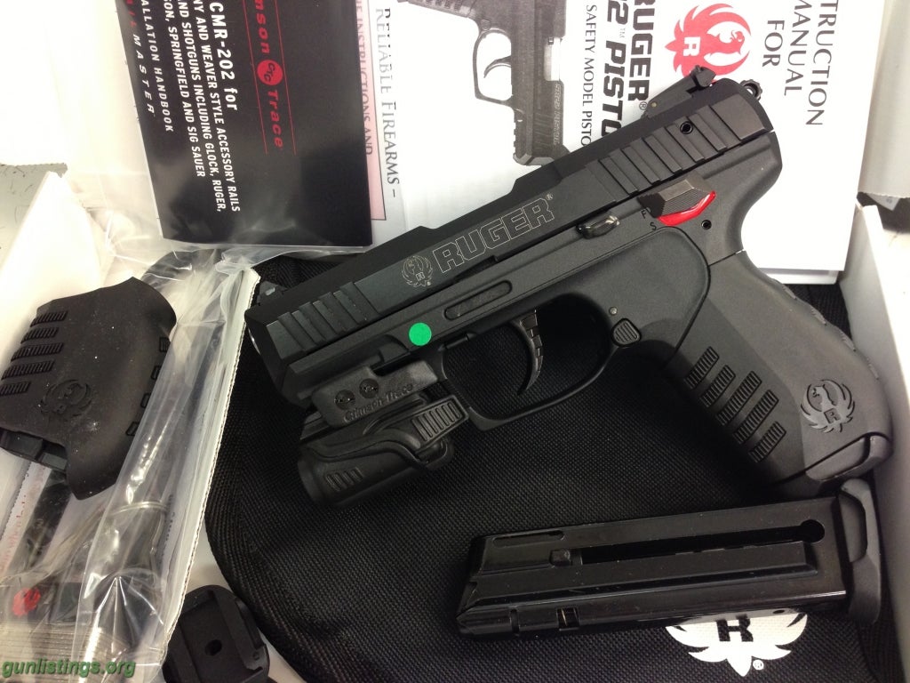 Pistols Ruger SR22, Model 3603, W/Crimson Trace Tactical Light,