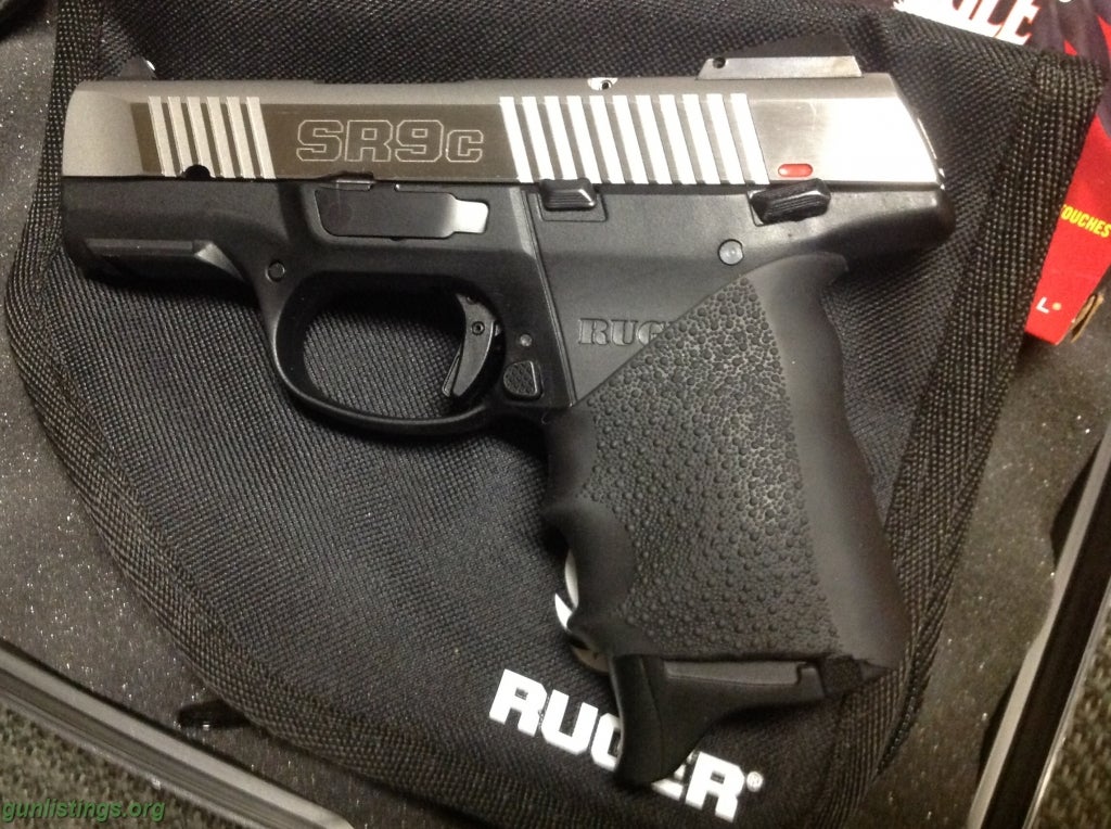 Gunlistings.org - Pistols Ruger SR9C Stainless Slide W/ammo, Holster & Case