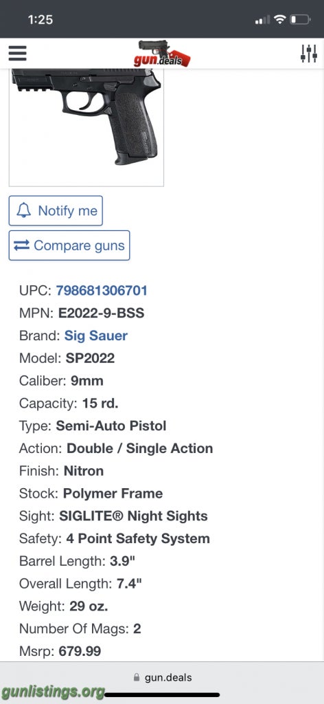 Gunlistings Org Pistols Sig Sp Mm Nib