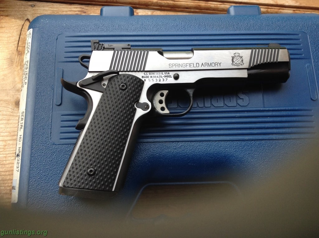 Pistols Springfield 1911-A1 Loaded Black Stainless Target