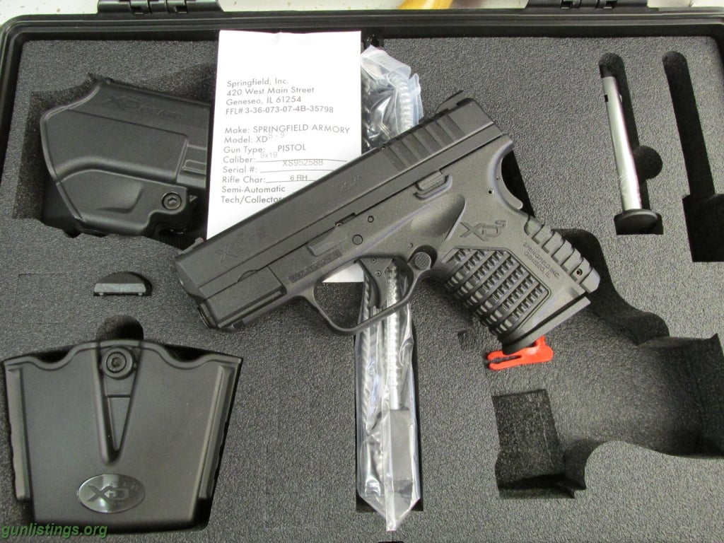 Pistols Springfield Armory XDS9, 9mm, 2-7rd Mags, NEW