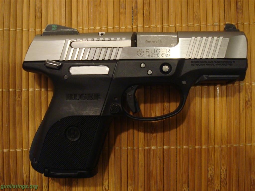 Pistols Stainless Ruger SR9c With Meprolight Night Sights