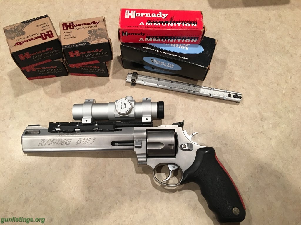 Gunlistings.org - Pistols Taurus Raging Bull - 454 Casull - UltraDot & Ammo