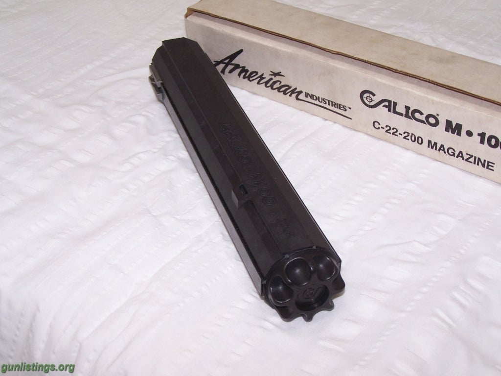 Rifles ** CALICO M-100 FACTORY 22LR. 100 Round Magazine