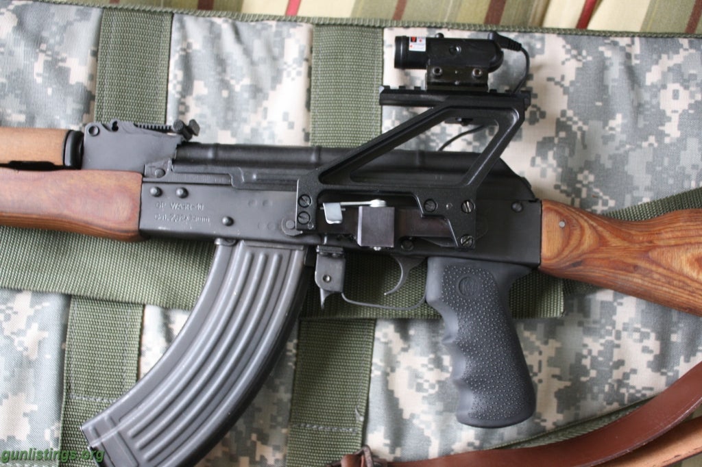 Gunlistings.org - Rifles AK47 Romanian WASR M10, Rail And Laser, 30 Rd Mag