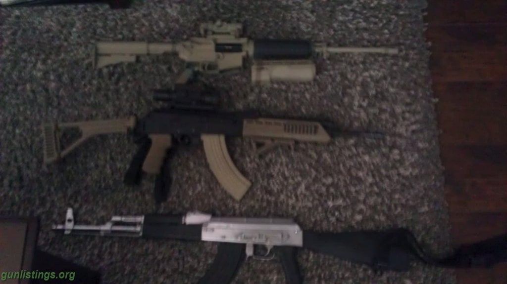 Rifles AK 47 And Bushmaster Carbon AR