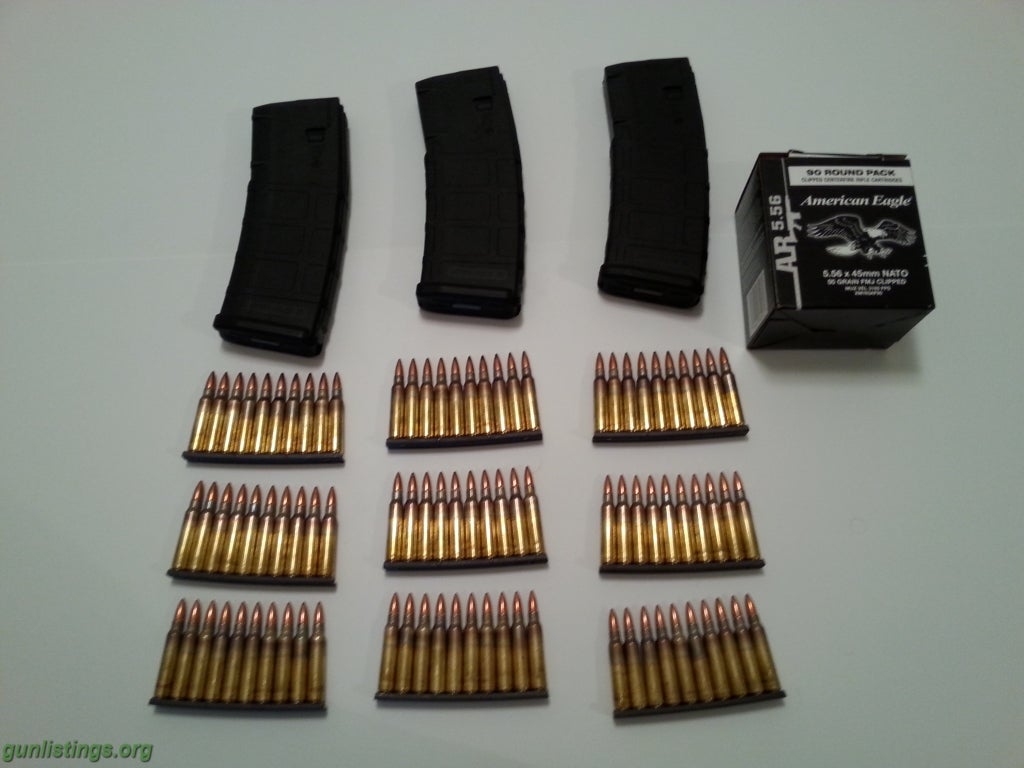 Rifles AR15 Rifle, XM193 Ammo, Mags Pkg