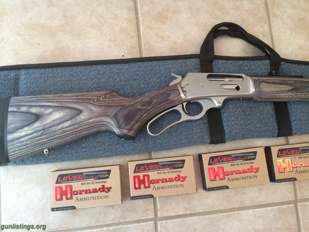 Rifles Marlin JM 308 MXLR Stainless Lever Action Rifle W/ Ammo