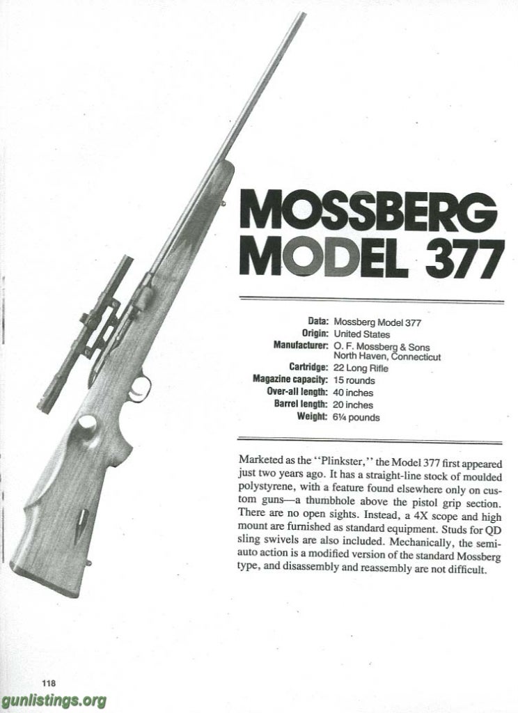 Rifles Mossberg 377 Plinkster