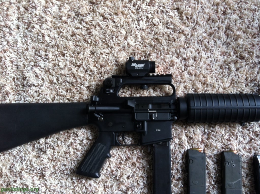 Rifles OLYMPIC ARMS 9MM AR15 WITH 8 32 ROUND MAGS