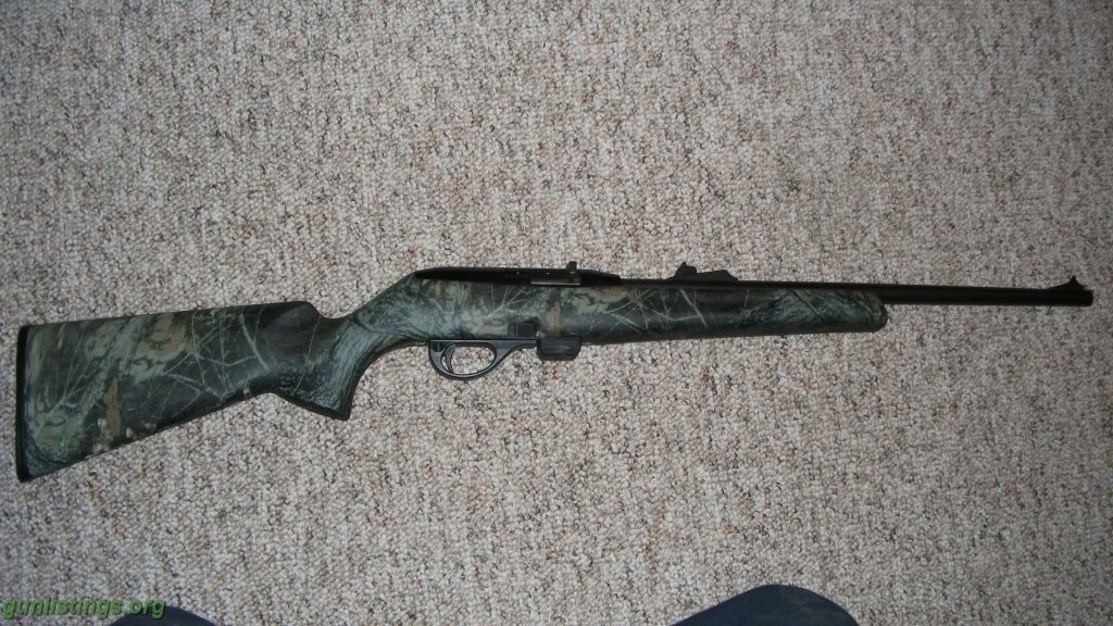 Rifles Remington 597 22 Semi Auto Rifle Camo Stock Blue Barrel