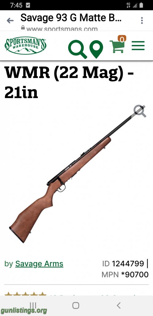 Rifles Savage Model 93  22 Mag Bolt Action