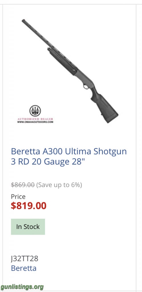 Shotguns Beretta Ultima A300 20ga