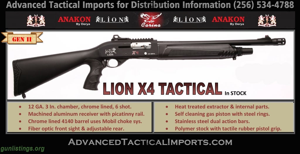 Shotguns Lion X4 Tactical AUTO Shotgun 12ga.