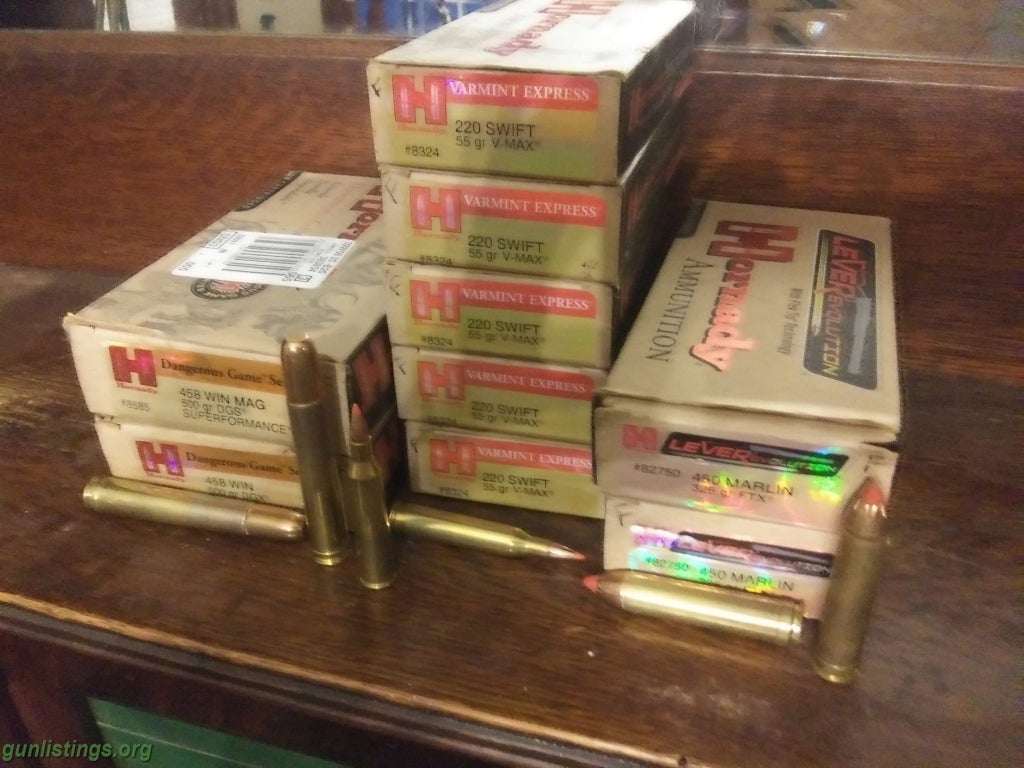 Ammo 220 SWIFT Hornady Ammo 5 Boxes