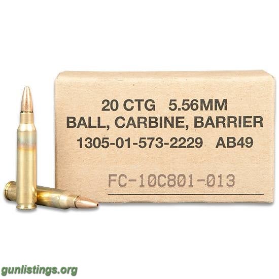 Ammo ***5.56 MK318 NATO BTHP 62gr - 1 Box/20