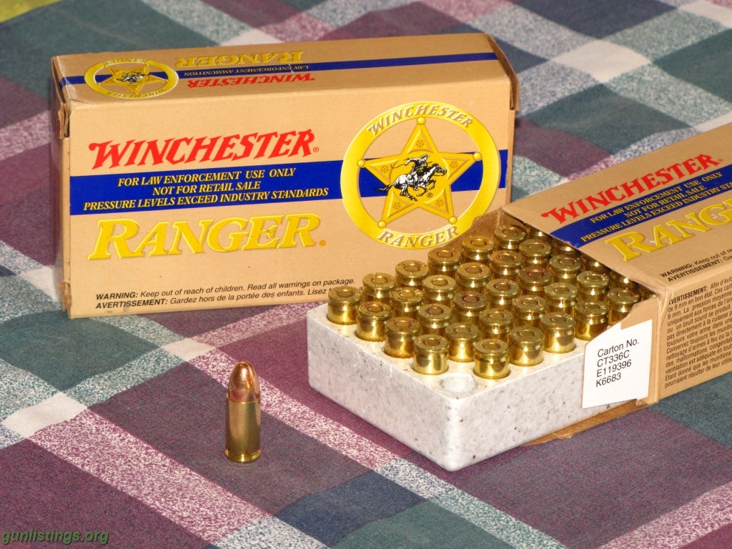 Ammo Winchester 9mm NATO Ranger Ammo, Per Box