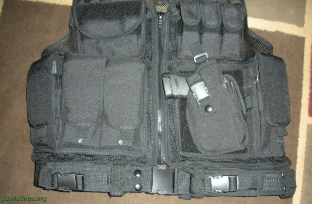 Misc Tactical Vest W/ Holster New