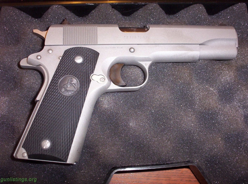 Gunlistings.org - Pistols NICE COLT 1991A1 STAINLESS W/2 MAGS & HARD CASE