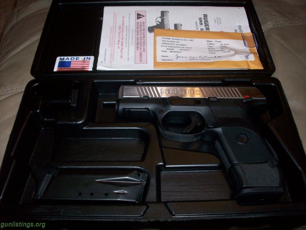 Pistols Ruger Sr40c New