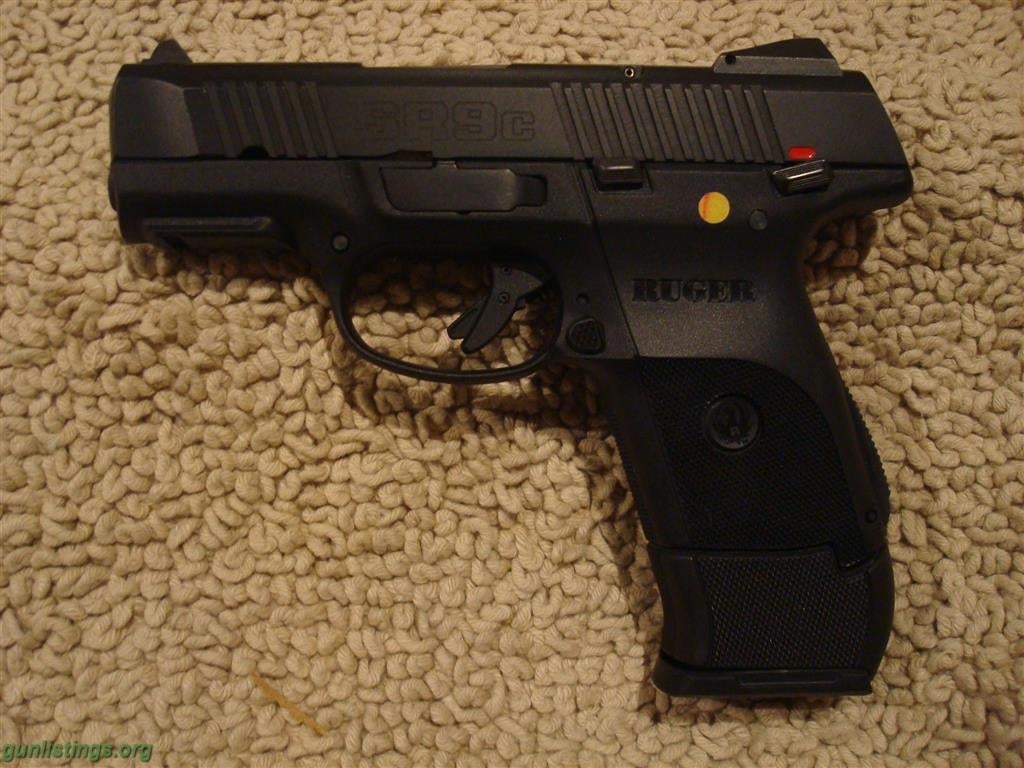 Pistols Ruger SR9c, Black Slide, Basically New In Box W/2 Mags