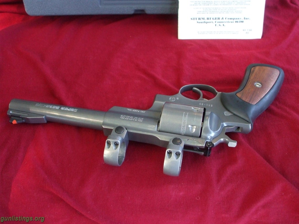 Pistols Ruger Super Redhawk 480 Ruger LNIB W/ Scope Rings