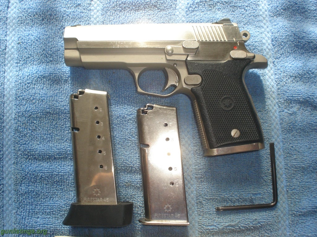 Gunlistings.org - Pistols Star Firestar M-45 Satin Nickel .45 ACP Pistol