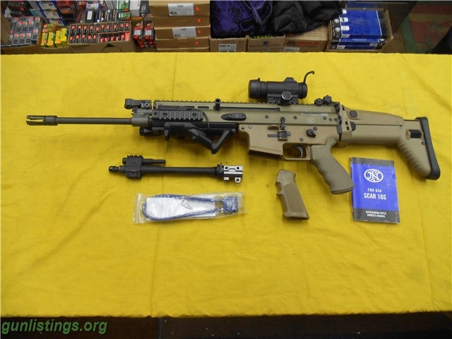 Rifles FN SCAR 16 FDE 223 WITH LOTS EXTRAS