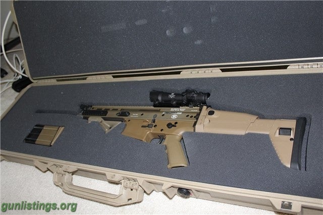 Rifles FNH Scar 17 FDE With Trijicon 3.5 X 35 ACOG