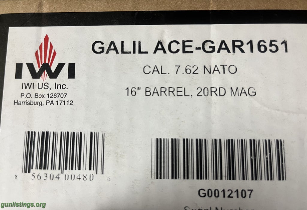 Rifles IWI Galil ACE .308 16â€ Gen. 1