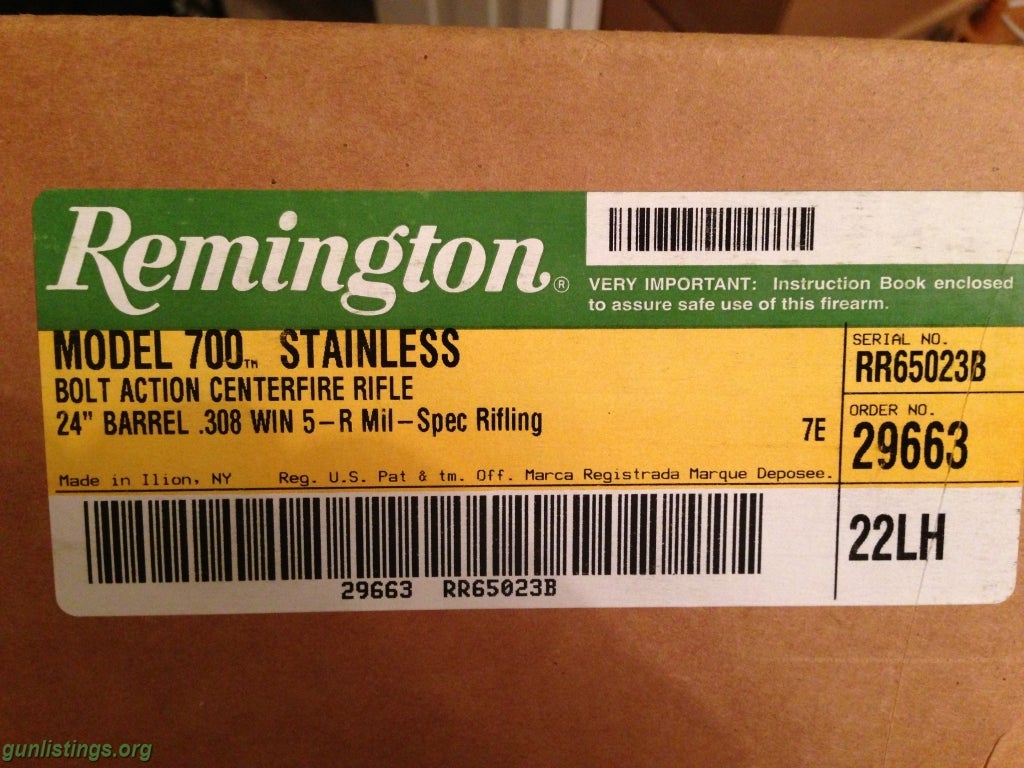 Rifles Remington 700 Mil-Spec 5R Stainless .308