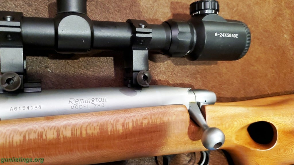 Rifles Remington 788 6mm Ackley Improved W/ 6-24x50 Scope