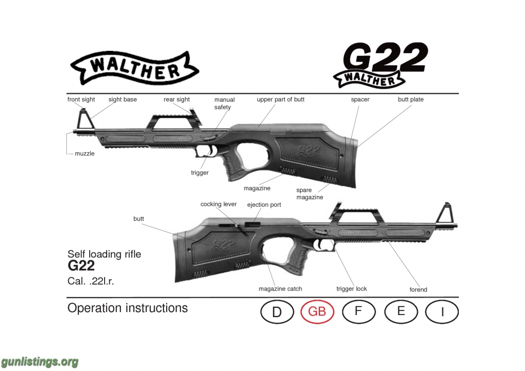 Rifles WTB: Walther G22 (G-22) Rifle